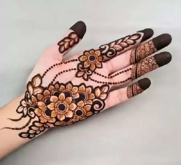 Front Hand Simple Mehndi Design, Front Hand Mehndi Design 34