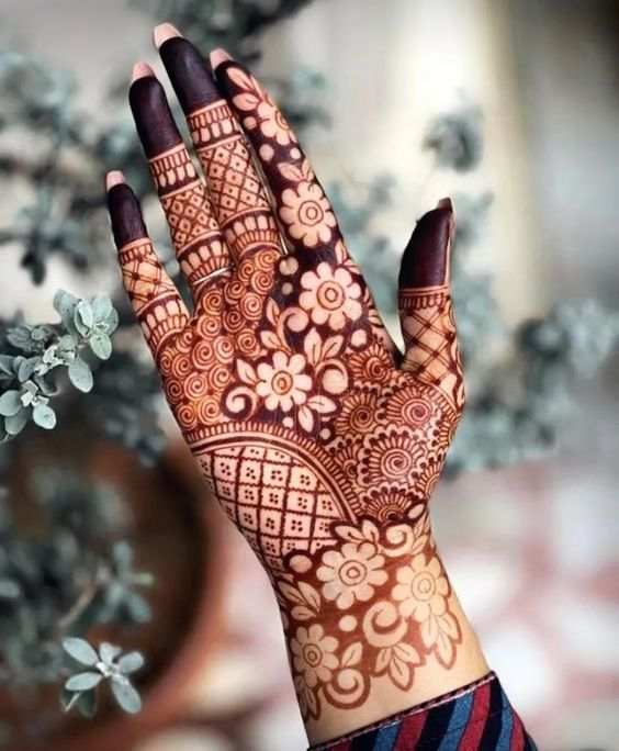 Front Hand Simple Mehndi Design, Front Hand Mehndi Design 93