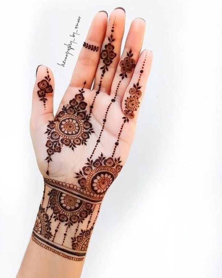 Front Hand Simple Mehndi Design, Front Hand Mehndi Design 117