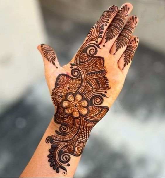 Front Hand Simple Mehndi Design, Front Hand Mehndi Design 67