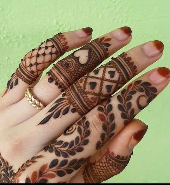 Finger Mehndi Design, Stylish Finger Mehndi Design 28
