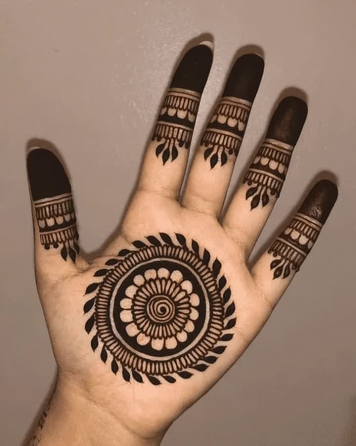 Front Hand Simple Mehndi Design, Front Hand Mehndi Design 110