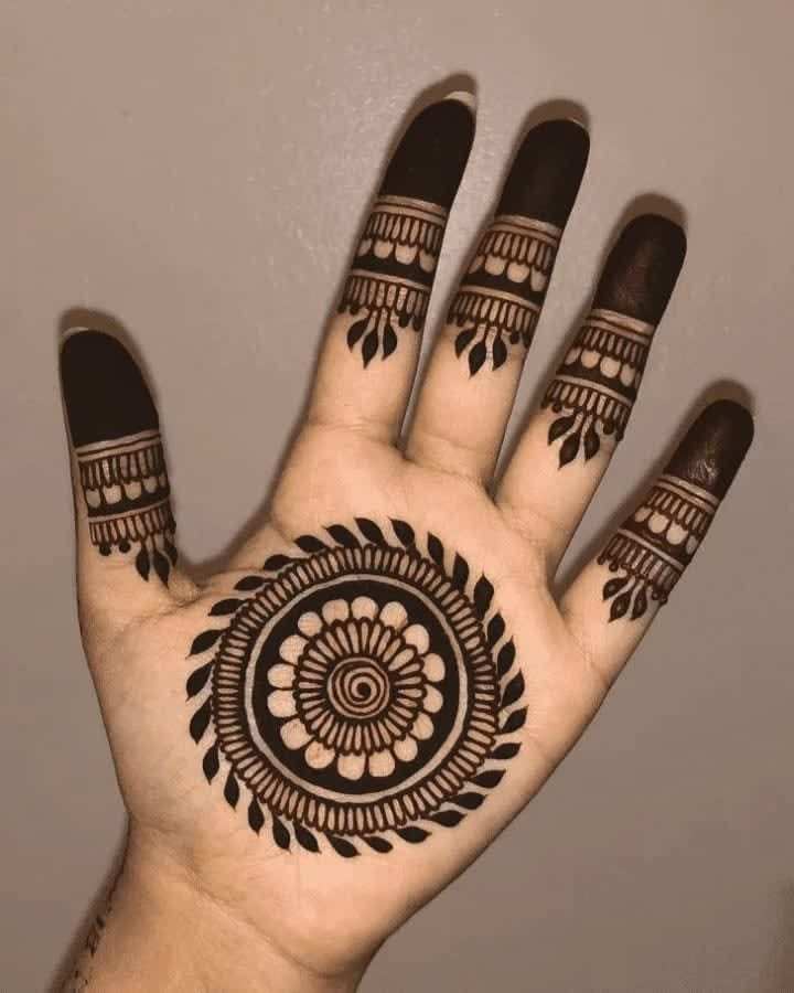 Front Hand Simple Mehndi Design, Front Hand Mehndi Design 110