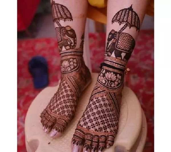 Leg Mehndi Design, Stylish Leg Mehndi Design 57