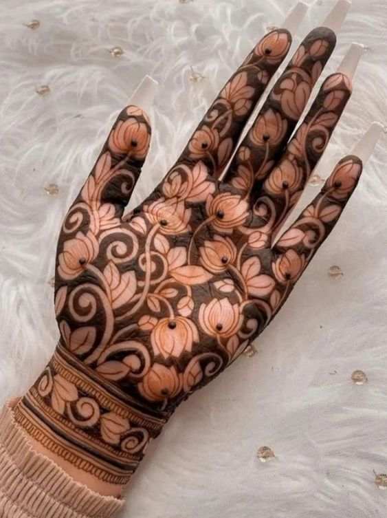 Front Hand Simple Mehndi Design, Front Hand Mehndi Design 52