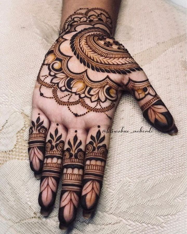 Front Hand Simple Mehndi Design, Front Hand Mehndi Design 127