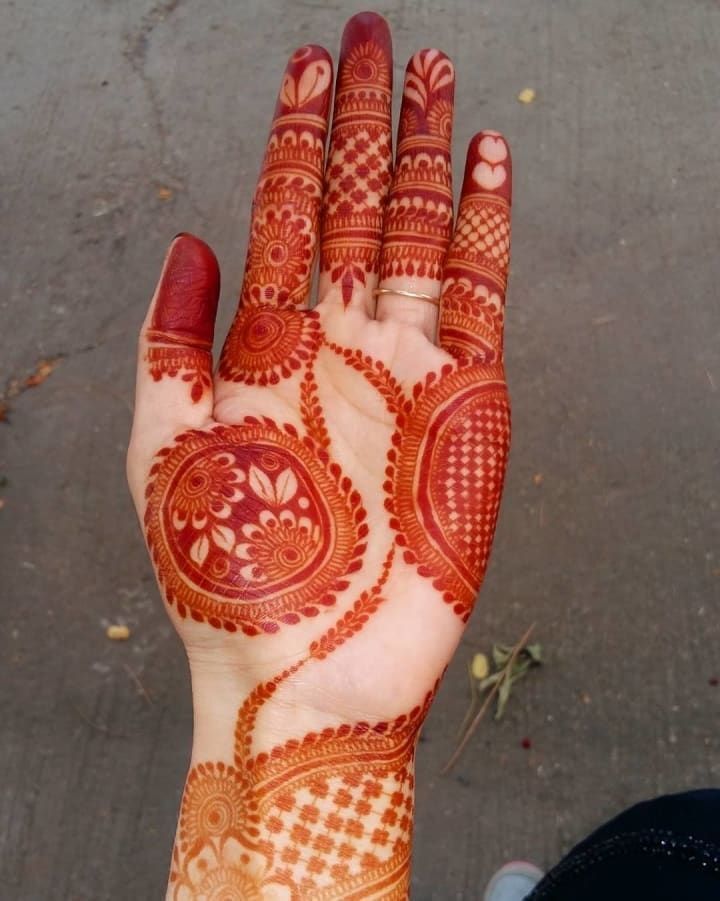 Front Hand Simple Mehndi Design, Front Hand Mehndi Design 115