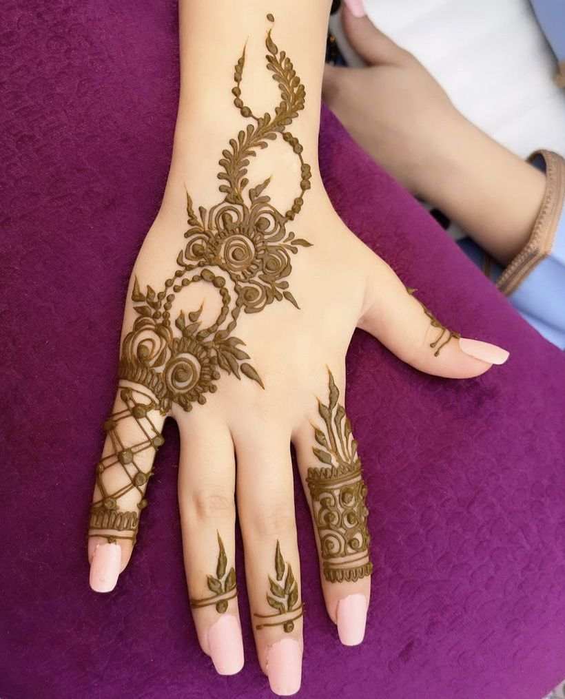 Finger Mehndi Design, Stylish Finger Mehndi Design 37