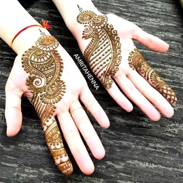 Front Hand Simple Mehndi Design, Front Hand Mehndi Design 116