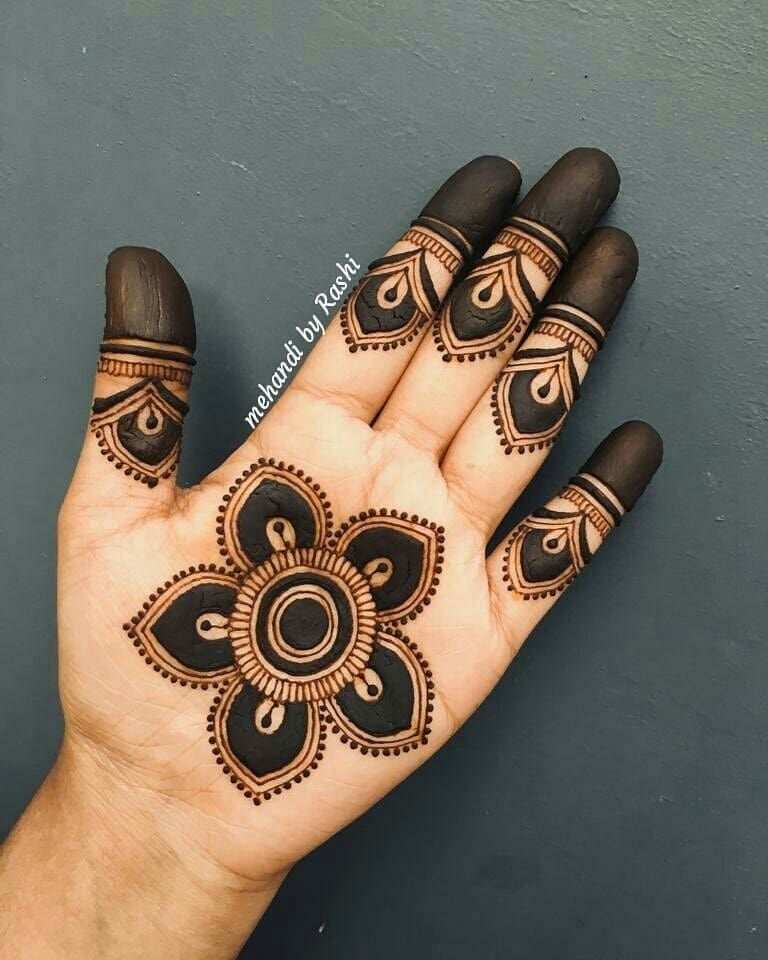 Front Hand Simple Mehndi Design, Front Hand Mehndi Design 50