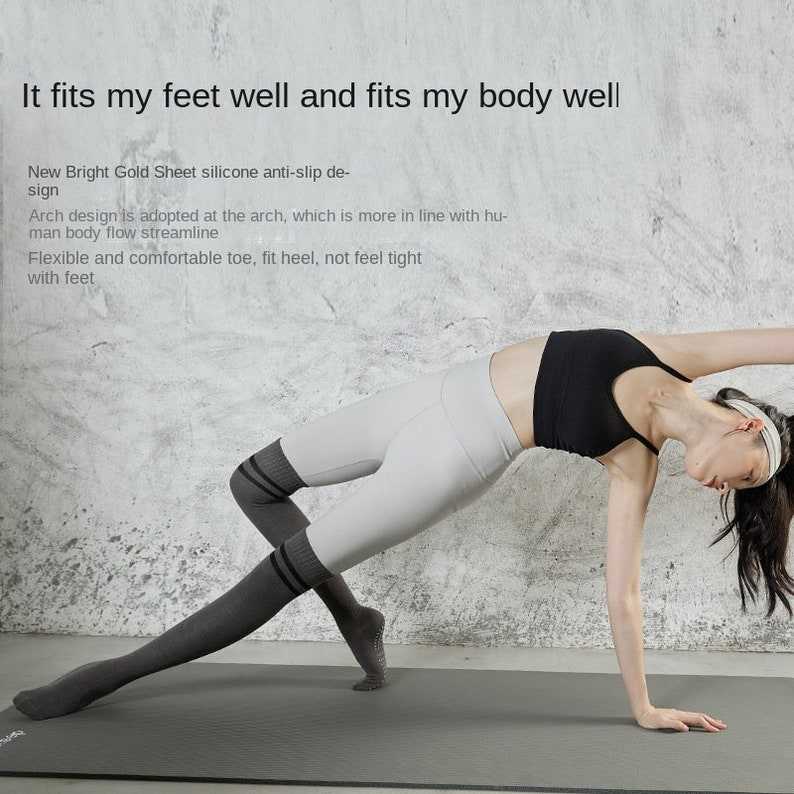 Knee Length Yoga Socks, Anti-Skid Professional Women'S Pilates Socks