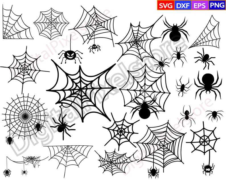 Halloween Bundle Svg, Spiderwebs Svg, Halloween Silhouette SVG#7