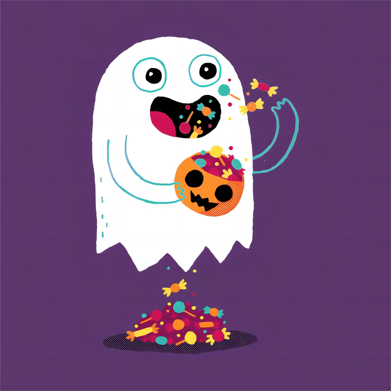 Free Halloween PNG, Ghost Candy Free PNG#1