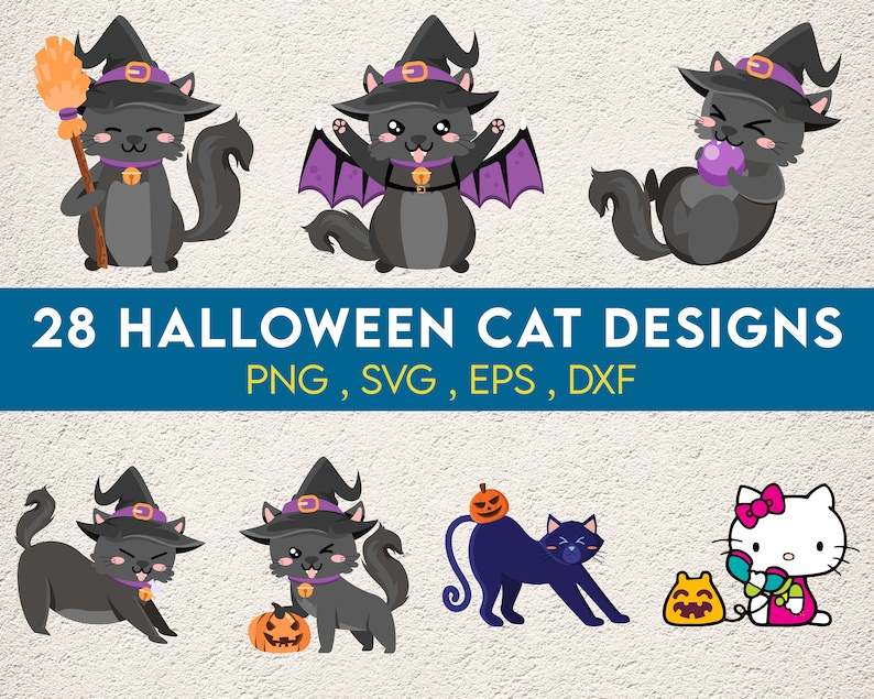 Halloween Cat Svg Bundle High Quality Perfect for your Design