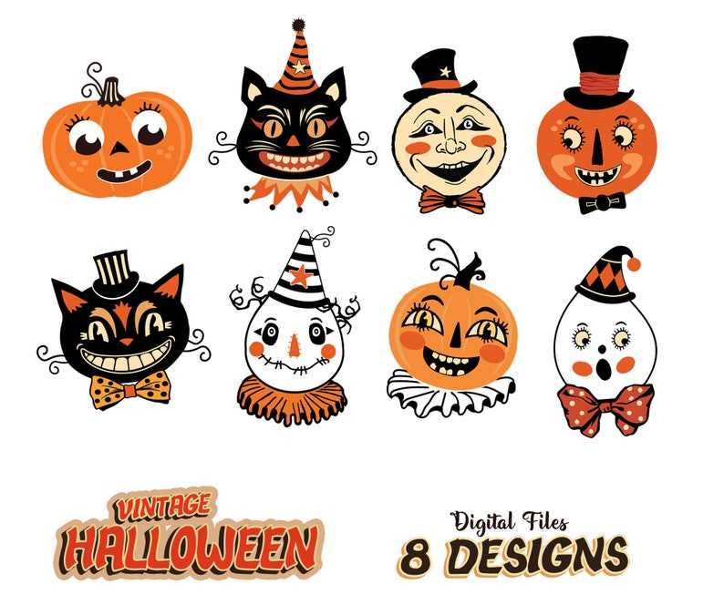 Vintage HALLOWEEN Svg, Vintage Pumpkin Svg, Halloween Svg#4