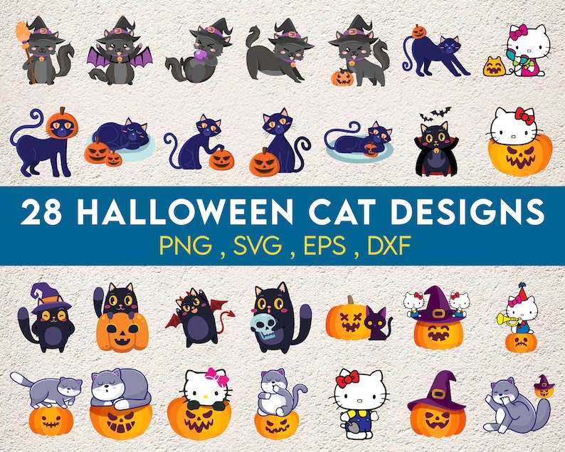 Halloween Cat Svg Bundle High Quality Perfect for your Design 
