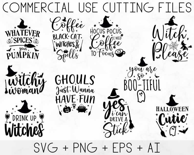 Halloween Bundle Svg, Halloween Witch Vector Svg#3