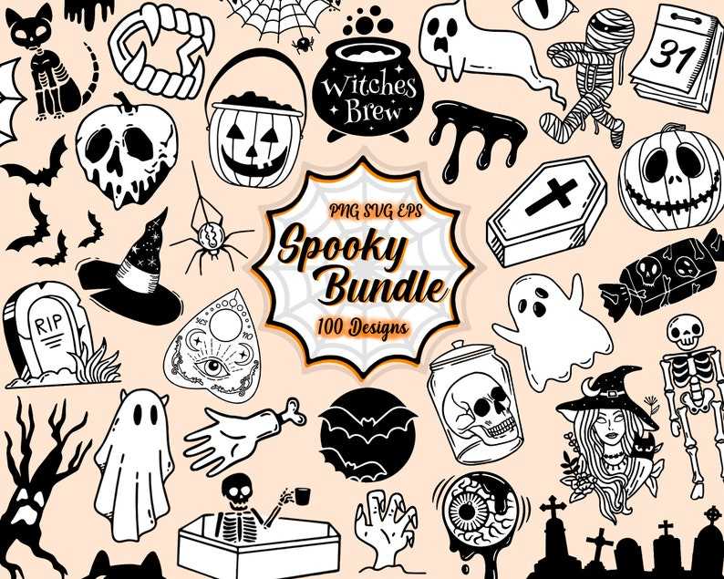 Spooky Vibes SVG Bundle, Halloween Svg, Spooky Svg for Cricut#1