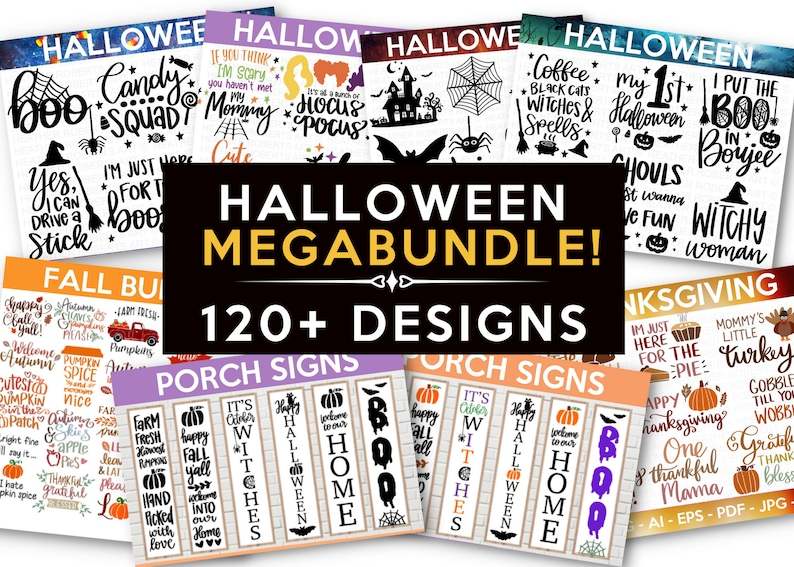 Download MEGA HALLOWEEN BUNDLE Designs For Your Craft Projects 