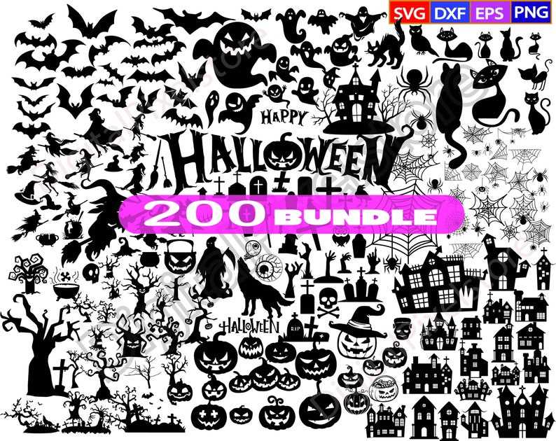 Halloween Bundle Svg, Spiderwebs Svg, Halloween Silhouette SVG#1