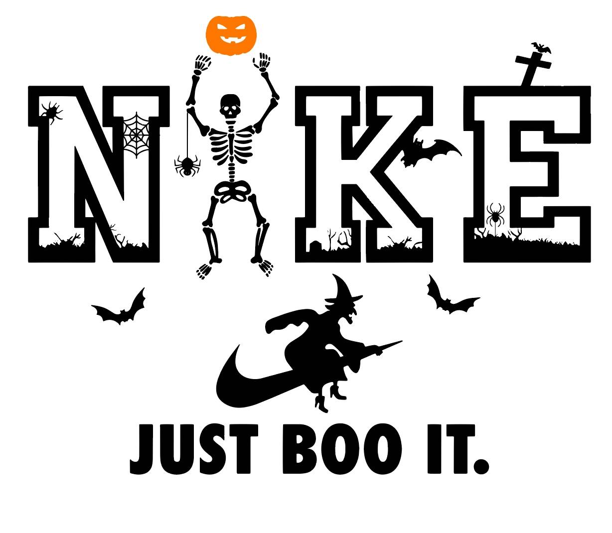 Retro Just Boo It Halloween Swoosh SVG Cutting Digital File