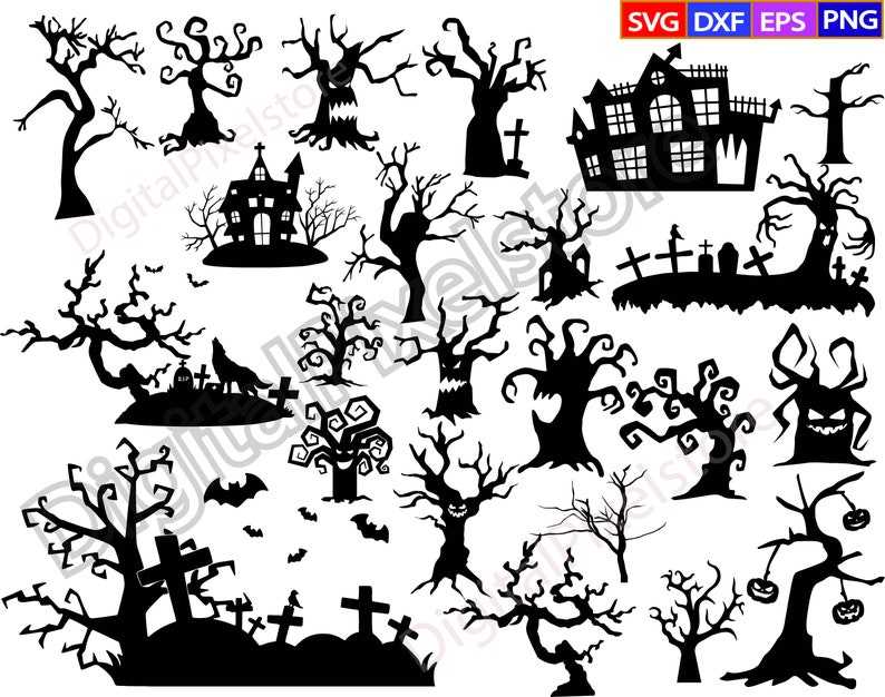 Halloween Bundle Svg, Spiderwebs Svg, Halloween Silhouette SVG#3