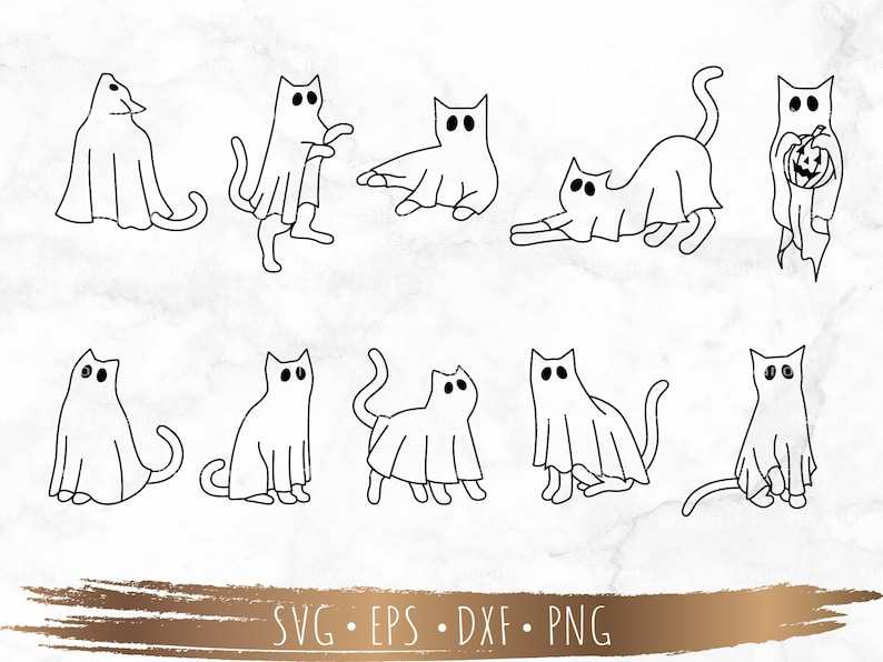Сute Ghost Cat Svg High Quality Perfect for your Design