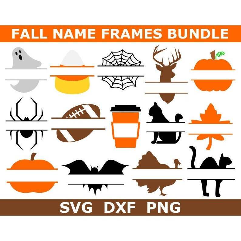 Halloween SVG Bundle, Split Name Frames SVG#1