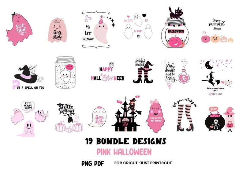 Halloween Pink, Halloween Girl, Cute Pink halloween, Cute Halloween Svg#7