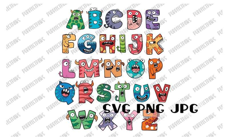 Monster Alphabet SVG, Cute Halloween Svg, Halloween Svg#1
