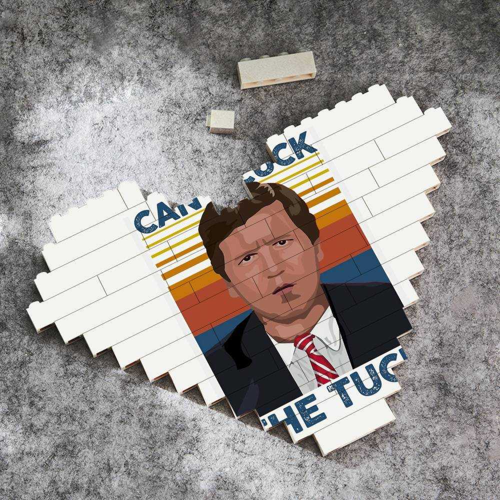 Tucker Carlson Merch Heart Shape Building Blocks Gift for Fans Can't Cuck The Tuck Photo Building Blocks