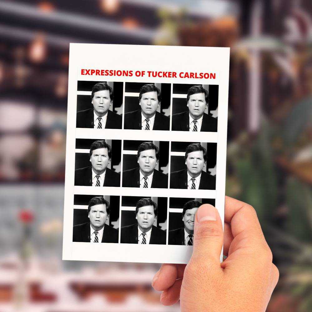 Tucker Carlson Greeting Card Classic Celebrity Greeting Card The Expressions Of Tucker Carlson by Tucker Carlson Greeting Card