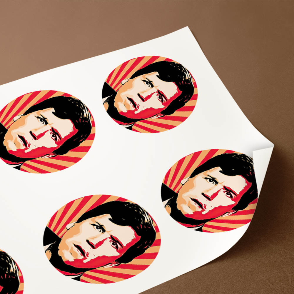 Tucker Carlson round stickers decorative stickers gift for fans Tucker Carlson Photo