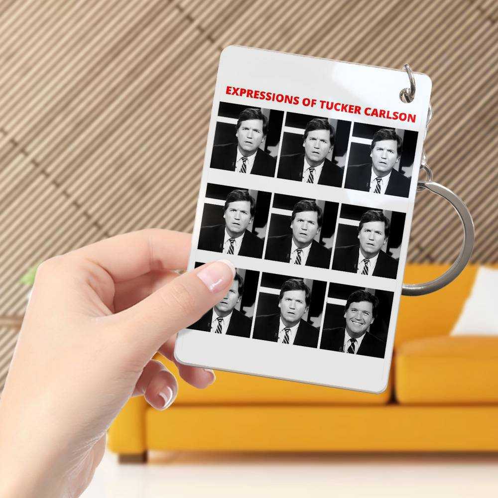 Tucker Carlson Keychain Classic Celebrity Keychain The Expressions Of Tucker Carlson by Tucker Carlson Keychain