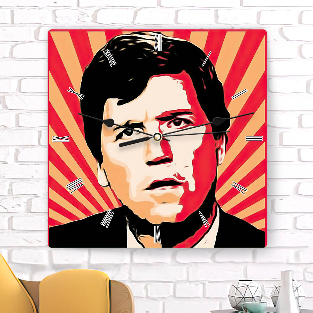 Tucker Carlson Square Wall Clock Home Decor Wall Clock Gifts for Tucker Carlson Fans Tucker Carlson Photo Wall Clock