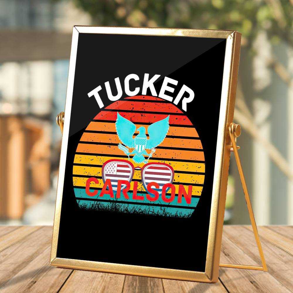 Tucker Carlson Plaque Classic Celebrity Plaque Tucker Carlson Logo Photo by Tucker Carlson Plaque with Golden Frame