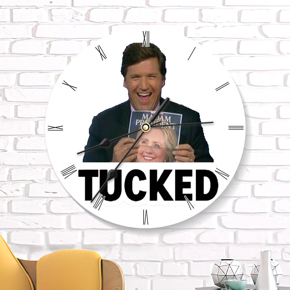 Tucker Carlson Round Wall Clock Home Decor Wall Clock Gifts for Tucker Carlson Fans Tucker Carlson Fox News Wall Clock