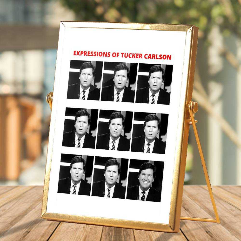 Tucker Carlson Plaque Classic Celebrity Plaque The Expressions Of Tucker Carlson by Tucker Carlson Plaque with Golden Frame