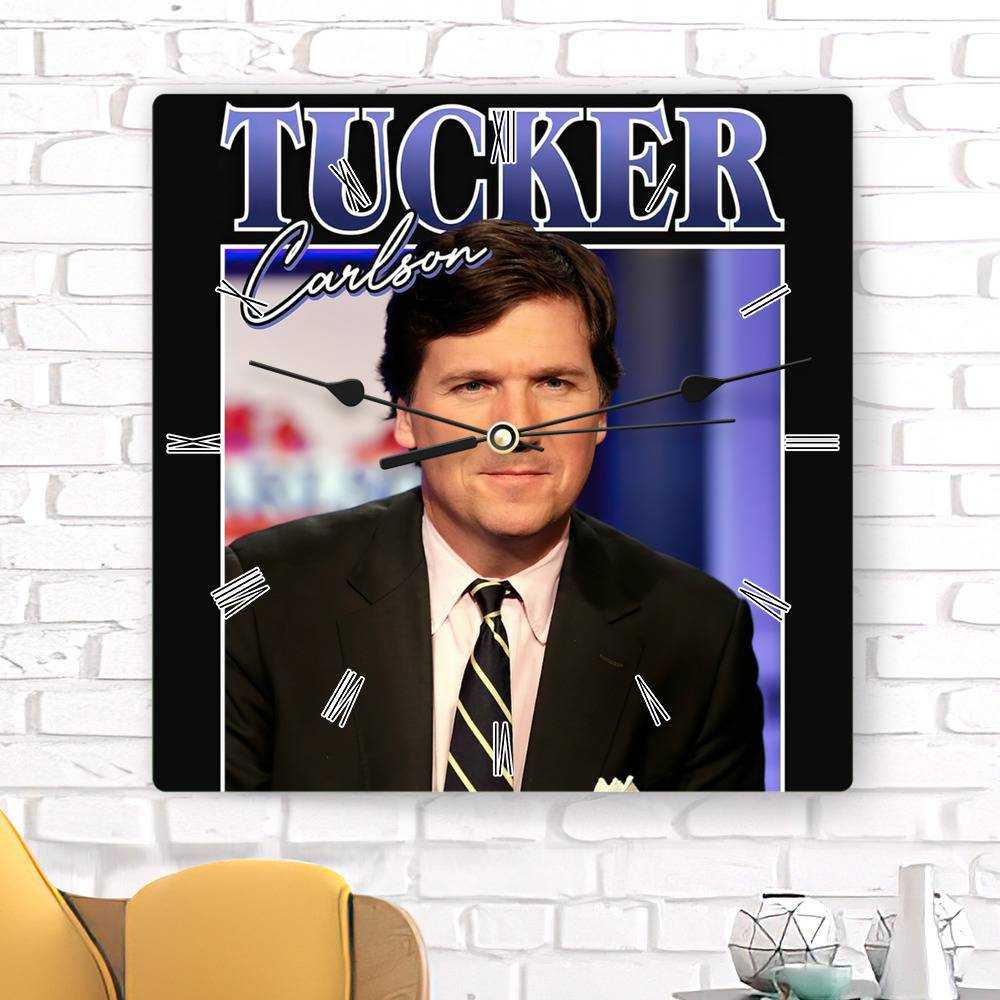Tucker Carlson Square Wall Clock Home Decor Wall Clock Gifts for Tucker Carlson Fans Tucker Carlson Classic Wall Clock