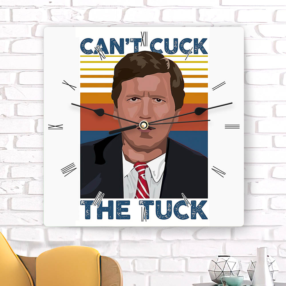 Tucker Carlson Square Wall Clock Home Decor Wall Clock Gifts for Tucker Carlson Fans Can't Cuck The Tuck Photo Wall Clock
