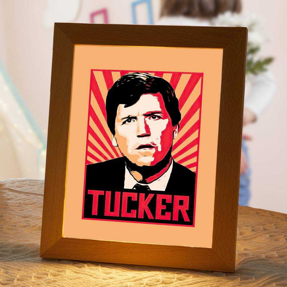 Tucker Carlson Lamp Classic Celebrity Night Light Tucker Carlson Photo by Tucker Carlson Lamp with Wooden Frame
