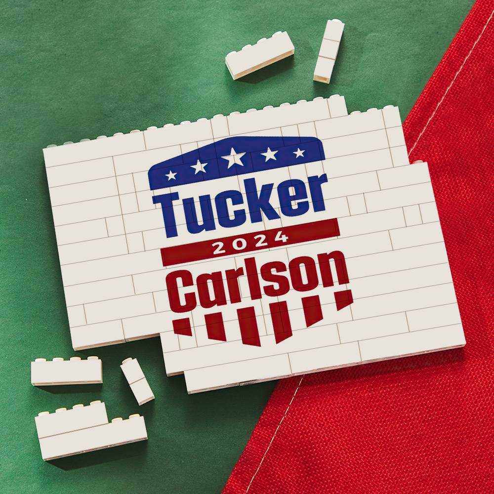 Tucker Carlson Merch Building Blocks Gift for Fans Tucker Carlson 2024 Building Blocks