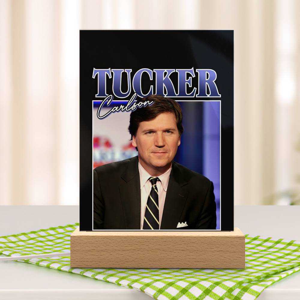 Tucker Carlson Lamp Classic Celebrity Night Light Tucker Carlson Classic by Tucker Carlson Lamp with Wooden Base