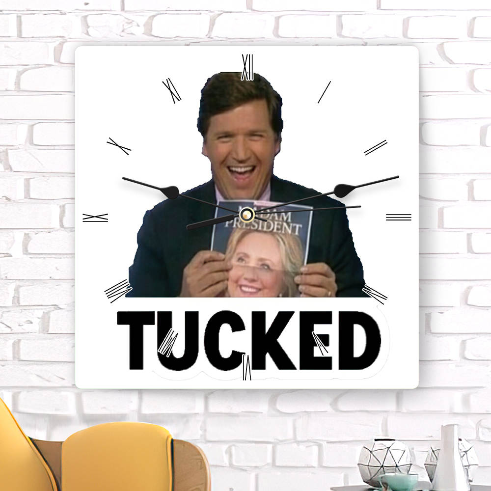 Tucker Carlson Square Wall Clock Home Decor Wall Clock Gifts for Tucker Carlson Fans Tucker Carlson Fox News Wall Clock