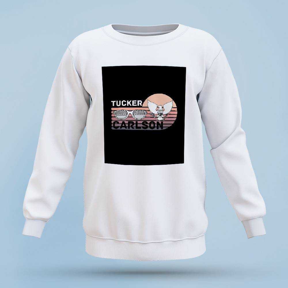 Tucker Carlson Sweatshirt Classic Celebrity Sweatshirt Tucker Carlson Logo Sweatshirt