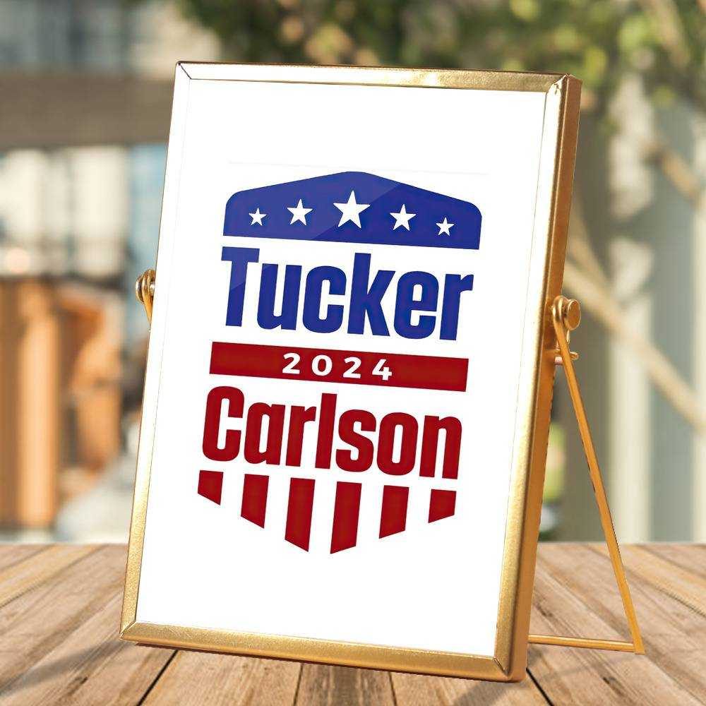 Tucker Carlson Plaque Classic Celebrity Plaque Tucker Carlson 2024 by Tucker Carlson Plaque with Golden Frame