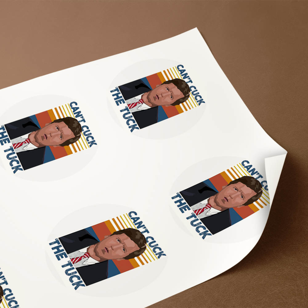 Tucker Carlson round stickers decorative stickers gift for fans Can't Cuck The Tuck Photo