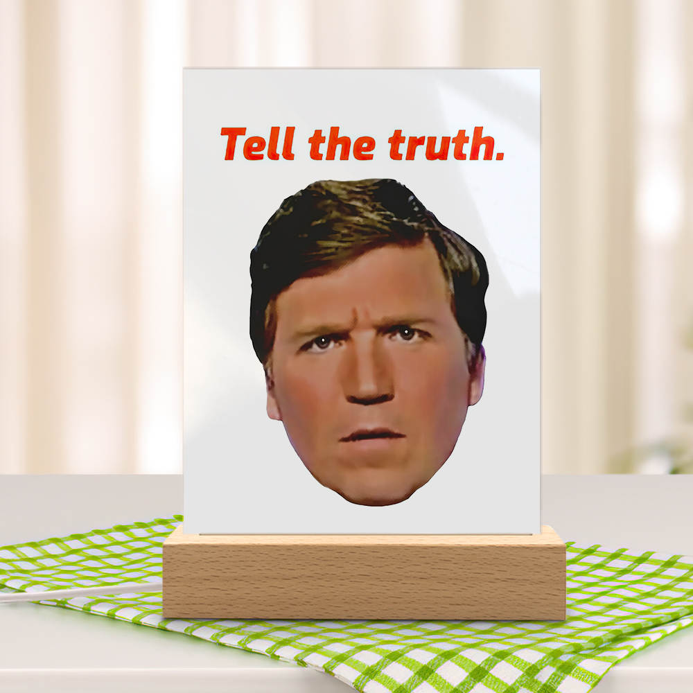 Tucker Carlson Lamp Classic Celebrity Night Light Tell The Truth by Tucker Carlson Lamp with Wooden Base