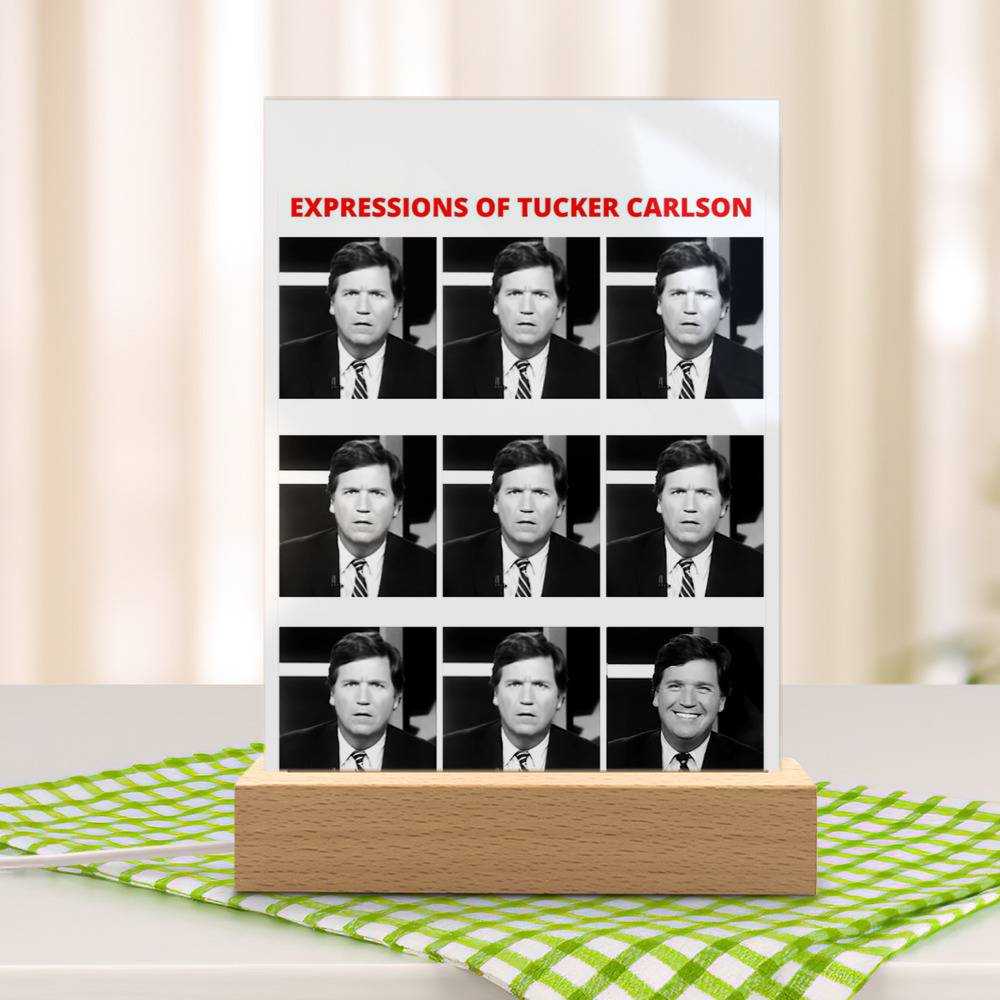 Tucker Carlson Lamp Classic Celebrity Night Light The Expressions Of Tucker Carlson by Tucker Carlson Lamp with Wooden Base