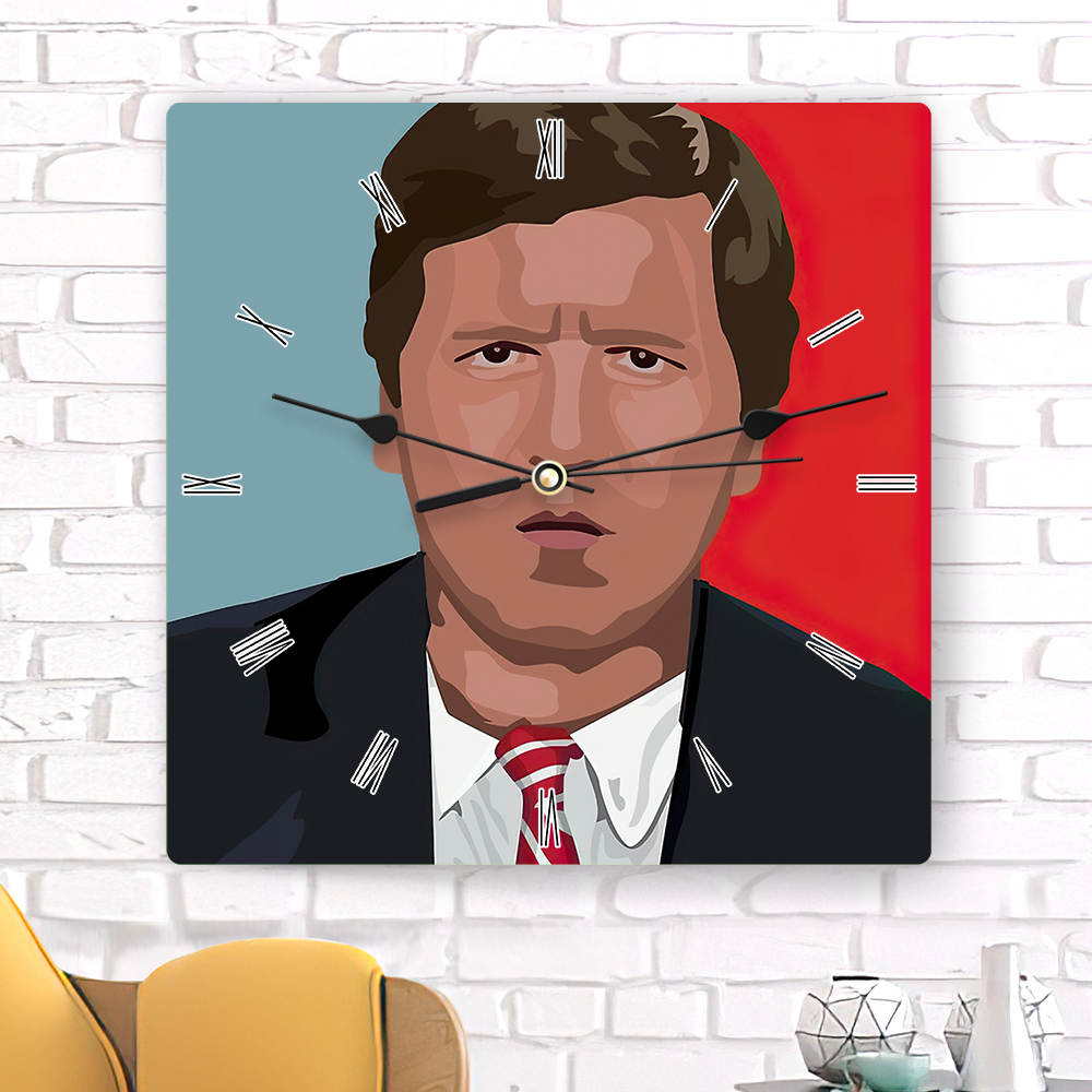 Tucker Carlson Square Wall Clock Home Decor Wall Clock Gifts for Tucker Carlson Fans Can't Cuck The Tuck Wall Clock